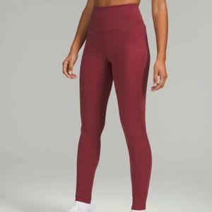 LAST CHANCE Lululemon High Rise Base Race 25” Leggings in Mulled Wine